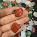 18mm fan-shaped red jasper natural stone skirt charm pendant for DIY necklace crafts - Red Jasper