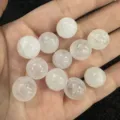 Natural white crystal quartz round beads for DIY jewelry making, smooth polished stone - 6mm (No Hole) / White Crystal