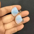 18mm fächerförmiger Ginkgoblatt Steinanhänger für Halsketten DIY Schmuckzubehör - Opalith