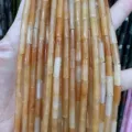 4x13mm orange-yellow cylindrical tube agate beads for DIY jewelry bracelet making - 29 Pieces/Strand / Natural Red Aventurine