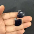 18mm dunkelblauer fächerförmiger funkelnder Sandsteinanhänger für DIY-Schmuckhalskette - Blaufluss