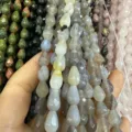 Hochwertige facettierte Naturachat-Wassertropfenperlen in Grau für DIY-Schmuckzubehör - Grauer Achat