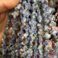 12mm blue natural stone four leaf clover faceted beads for DIY jewelry - Blue Spot Stone