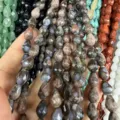 Gefleckte lila facettierte Wassertropfen Natursteinperlen für DIY-Schmuck - Maifanstein