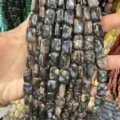 Natürliche rechteckige Steinperlen mit blau-braunen Mustern für DIY-Schmuckherstellung - 10*14mm*5mm (Ca. 28 Stück/Strang) / Maifanstein