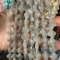 12mm faceted natural grey stone clover-shaped loose beads for DIY necklace and bracelet - Grey Labradorite