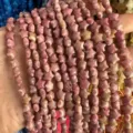 8mm pink star-shaped natural stone beads for DIY jewelry making and craft projects - 8mm (Approx. 55 Pieces/Strand) / Natural Rhodonite