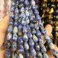 Blaue Sodalith facettierte Tropfenperlen für Schmuck - Blaupunktstein