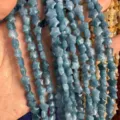 Blue star-shaped 8mm natural stone beads strands for DIY jewelry making crafts - 8mm (Approx. 55 Pieces/Strand) / Aquamarine Jade