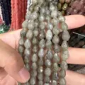 Facettierte Wassertropfen Natursteinperlen aus grauem Labradorit für DIY-Schmuckzubehör - Labradorit