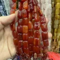 Natural rectangular reddish-orange carnelian agate beads strand for DIY jewelry making - Red Agate