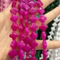 12mm faceted magenta stone clover beads for DIY bracelet and necklace jewelry making - Rose Red
