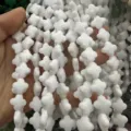 White 12mm natural stone four-leaf clover loose beads for DIY bracelet crafting - White Jade