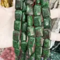 Natural green and red rectangular stone beads for DIY jewelry making handmade accessories - Ruby Zoisite