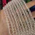 Cuentas de ágata de piedra natural facetada de 6mm para la creación de joyas DIY y manualidades - Aprox. 62 Cuentas/Tira / 6mm / Cuarzo Hialino