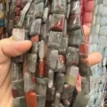 Natural stone rectangular beads with dual-arc for DIY jewelry making and accessories - African Bloodstone