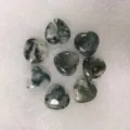 Détail de pierres naturelles d'agate mousse en forme de cœur de 20 mm, fini poli - Pierre en Vrac 20mm*6mm / Agate rubanée