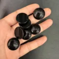 Cabochon in agata nera naturale tondo per creazione gioielli fai-da-te e accessori anelli - 20*6mm / Agata nera
