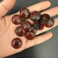 Cabochon rotondi in agata rossa naturale lucida per la creazione di gioielli fai da te - 20*6mm / Agata rossa