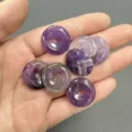Detailed macro view of 20mm purple amethyst donut pendants for DIY jewelry making accessories - 10 Pieces/Pack / Purple Crystal