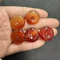 Natural 20mm red agate safety buckle donut stones for DIY jewelry making and beads - 10 Pieces/Pack / Red Agate
