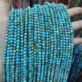 Close-up of natural blue and green imperial jasper stone round beads for DIY jewelry - Light Blue