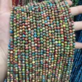 Macro view of colorful Imperial Jasper round beads for DIY jewelry making accessories - Mixed Color