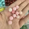 Pink natural stone pumpkin beads for DIY jewelry making and bracelet accessories - 10mm / Light Pink