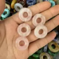 Natural rose quartz stone donut beads for DIY jewelry making and pendant accessories - 15x4MM / Rose Quartz
