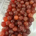 Natural red agate pumpkin-shaped loose beads for DIY jewelry making and bracelets - 10mm / Red Agate
