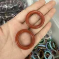 Handcrafted natural red agate donut shaped stone ring bead for DIY jewelry making pendants - 15x4MM / Red Jasper