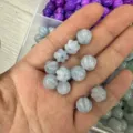 Natural light blue stone pumpkin beads for DIY bracelets and necklaces accessories - 10mm / Enhanced Aquamarine