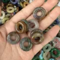 Natural agate stone donut beads variant showcase - 15*4mm (Hole approx 6mm) / Indian Agate