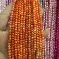 High quality orange 4mm seawater shell round beads strand for DIY jewelry making and crafts - 4mm (Approx 38cm Strand) / Orange Yellow Shell