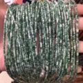 Green and white natural stone tube beads 2x4mm for DIY jewelry making accessories - Green Spot (Tube) / 2*4mm (Approx. 38cm Strand)