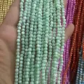 High quality 4mm mint green round shell beads for DIY jewelry making craft accessories - 4mm (Approx 38cm Strand) / Light Blue Shell