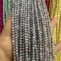 4mm natural grey round shell beads for DIY jewelry making handmade accessories - 4mm (Approx 38cm Strand) / Light Gray Shell Pearl