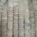 Natural 4x12mm white crystal abacus spacer beads for handmade DIY jewelry bracelets - Clear Quartz Spacer Strand / 8x3mm (Approx 58 Pcs/Strand)