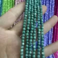 High quality 4mm green round shell loose beads for DIY jewelry making and craft projects - 4mm (Approx 38cm Strand) / Peacock Green Shell