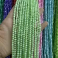 Strands of 4mm light green round shell beads for DIY jewelry making accessories - 4mm (Approx 38cm Strand) / Emerald Green Shell