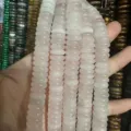 Natural pink quartz crystal abacus beads spacer stone for DIY jewelry making 4x12mm - 8x3mm (Approx 58 Pcs/Strand) / Rose Quartz