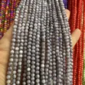 Natural grey 4mm round shell beads loose strands for DIY jewelry making and beadwork - 4mm (Approx 38cm Strand) / Grey Shell Pearl