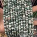 4x6mm green mottled stone rondelle spacer beads for DIY jewelry making - 4*6mm (Approx 90pcs/Strand) / Banded Agate