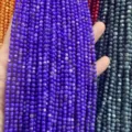 Purple 4mm round shell beads with cat eye luster for DIY jewelry making and crafts - 4mm (Approx 38cm Strand) / Purple Blue Shell