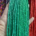 4mm green round shell beads for DIY jewelry making loose strand - 4mm (Approx 38cm Strand) / Light Green Shell