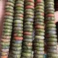 Natural Unakite stone disk spacer beads 4x12mm for jewelry making - 花绿石隔片串珠 / 8x3mm (Approx 58 Pcs/Strand)