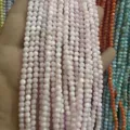 Strand of 4mm light pink natural shell round loose beads for DIY jewelry making - 4mm (Approx 38cm Strand) / Pale Pink Shell