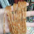 High-quality natural orange stone tube beads 2x4mm for DIY jewelry making and jewelry craft - 红东陵(圆管) / 2*4mm (Approx. 38cm Strand)