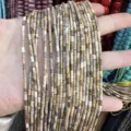 Perles tubulaires en pierre naturelle 2x4mm aux textures terreuses pour bijoux artisanaux - Jaspe Paysage