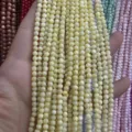 4mm round light yellow shell beads strands for DIY jewelry making accessories - 4mm (Approx 38cm Strand) / Rice Yellow Shell